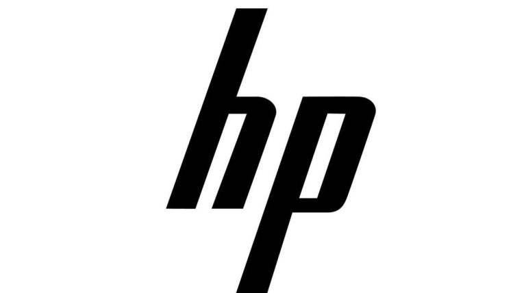 Hewlett Packard Logo HP logo in a simple, modern design featuring black lettering.